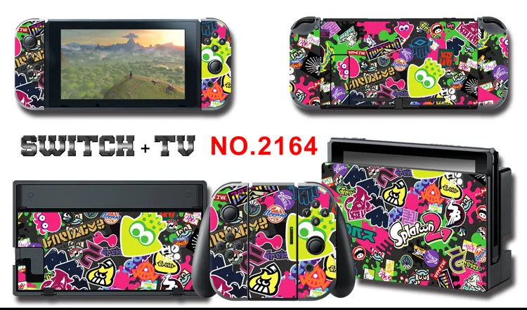 Для nintendo Switch Pain sticker консоль Dock Joy Con полное покрытие цветной бумажной кожи Закаленное стекло протектор экрана от 2000-2305