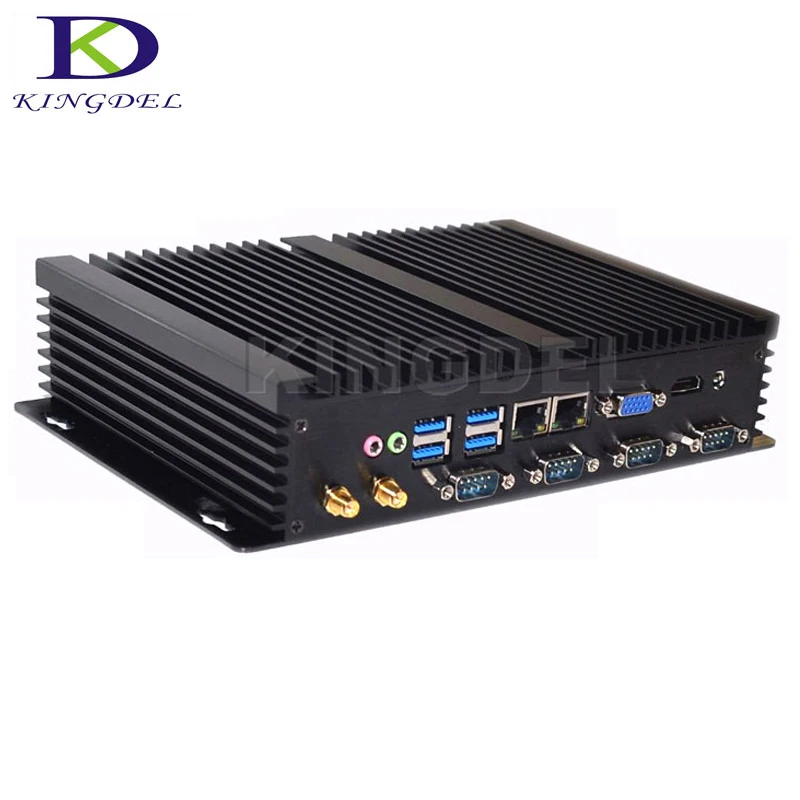 

DC 12V Fanless x86 Mini PC Win 7/ Win 8 / Win 10 / Linux, Mini Industrial Computer with Celeron 1037u processor dual LAN 4 RS232