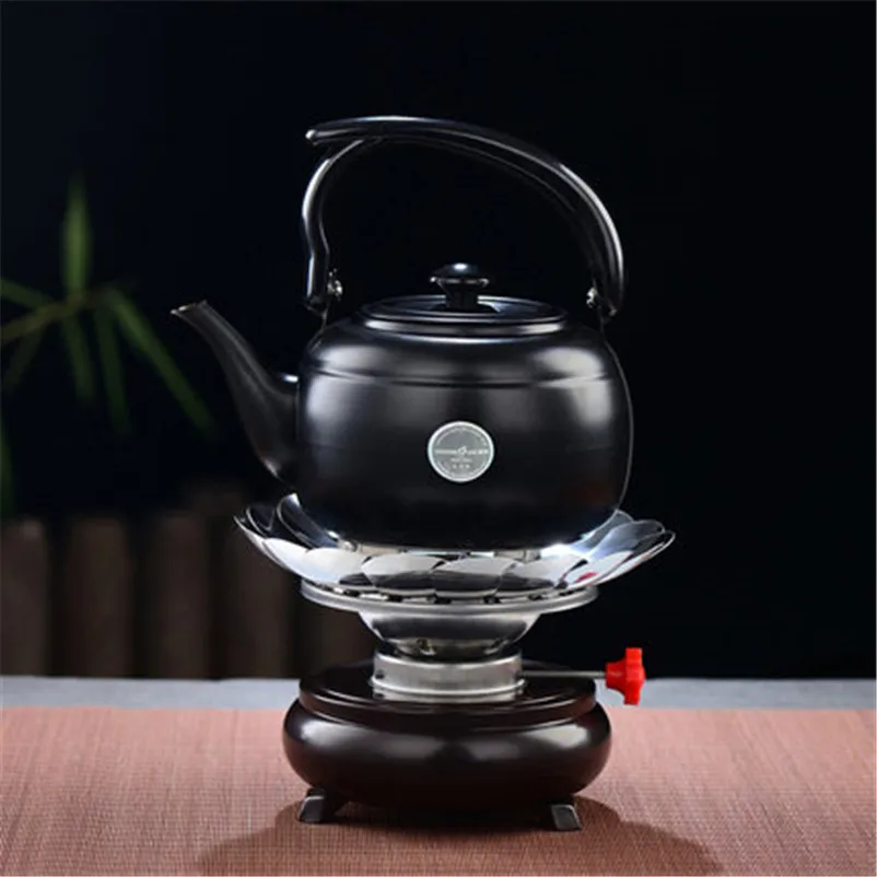 burner teapot 2pcs XMT-HOME из нержавеющей стали спиртовая горелка чайник теплее набор теплее для чая gongfu чай 1 шт - Цвет: burner teapot 2pcs