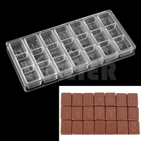 diy polycarbonate chocolate moldchinese style mahjong shaped making chocolate moulds cake candy confectionery tools for baking