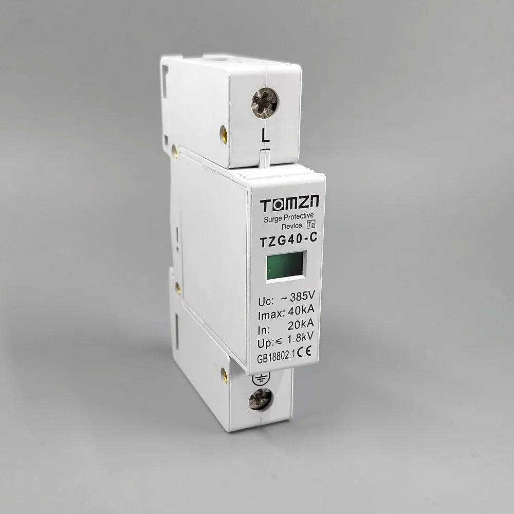 Защита от напряжения переменного тока SPD 1P 20KA ~ 40KA C 385V защита атмосферных