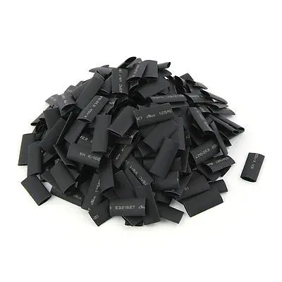 

300pcs Wrap Wire Black 8mm Dia Heat Shrink Tube Cable Sleeving 2:1