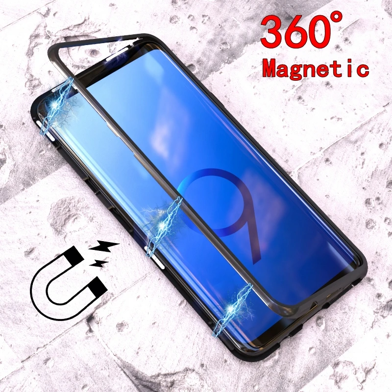 360 Магнитная адсорбции флип чехол для samsung Galaxy S9 плюс S7 край S8Plus Примечание 8 s8
