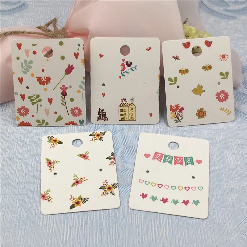 20 шт. Разноцветные серьги гвоздики с принтом|Упаковка и стойки для украшений| |