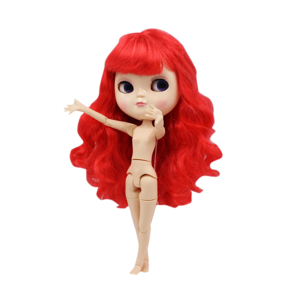 Шарнирная кукла ICY Doll фабричная с красными вьющимися волосами BL1248 подходит для