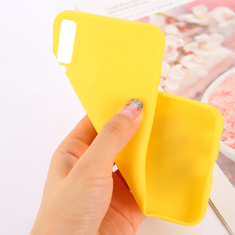 Карамельный цвет чехол для samsung Galaxy S10 M20 M10 A7 A6 A8 A5 J3 J5 A9 S8 S9 плюс A50 A30 A70 A40 силиконовый матовый ТПУ чехол