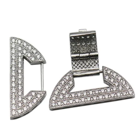 Beadsnice чистого 925 пробы серебра кубического циркония DIY ювелирных изделий складной над застежкой ювелирных изделий Разъем составные части ожерелья ID35282