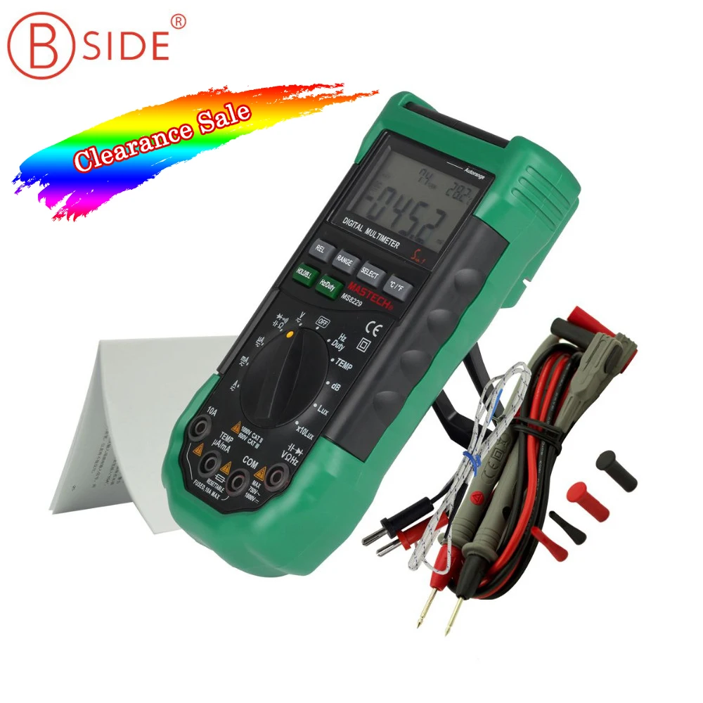 BSIDE MS8229 5 in1 Auto range Digital Multimeter Multifunction Lux Sound Level Temperature Humidity Tester Meter |