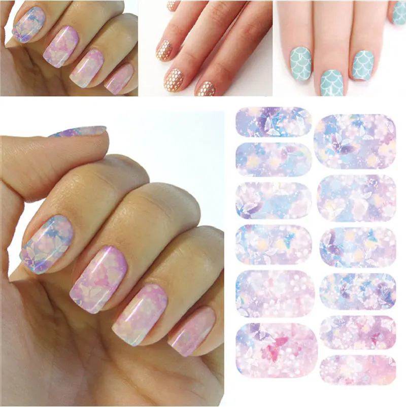 В японском стиле 3D дизайн совет ногтей наклейки на красочный цветок инструменты