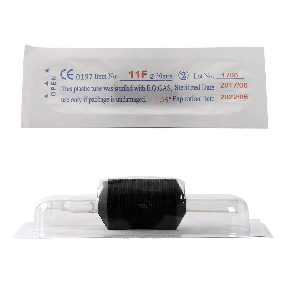 15 PCS New Disposable Fine-grained Transparent Rod Black Glue-coated Handle Pin Nozzle Diameter 30mm Pieces/box | Красота и здоровье
