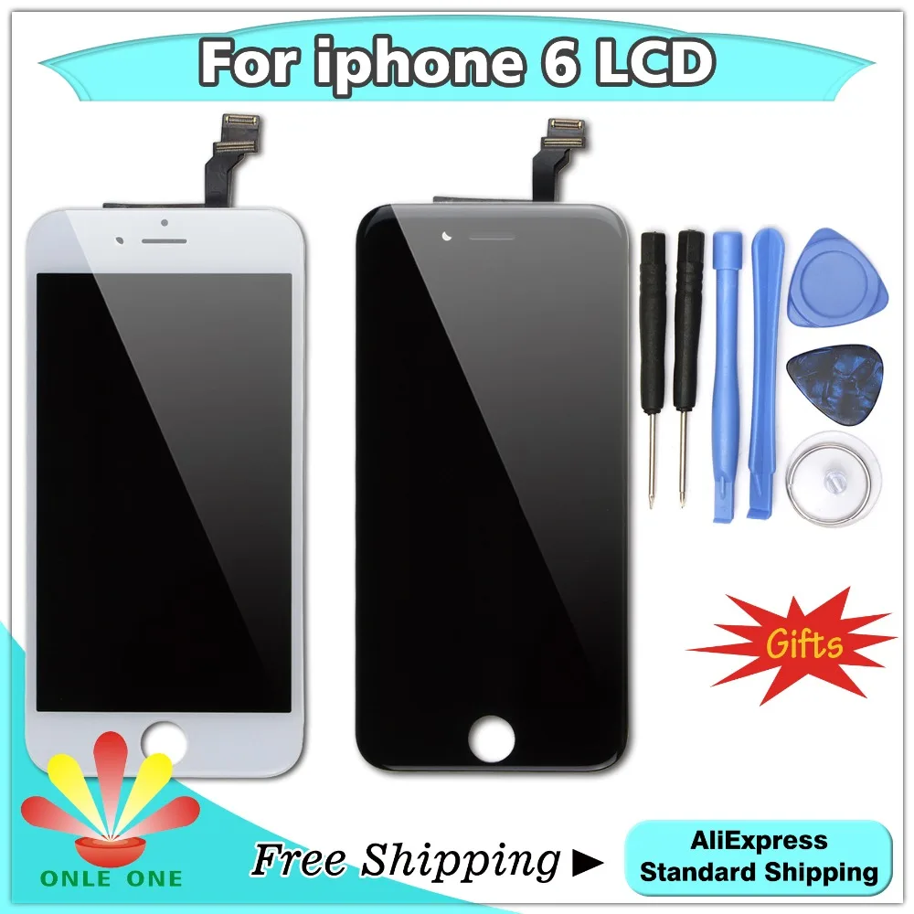 ЖК дисплей с дигитайзером для iPhone 6 6G сенсорный экран черный/белый без битых