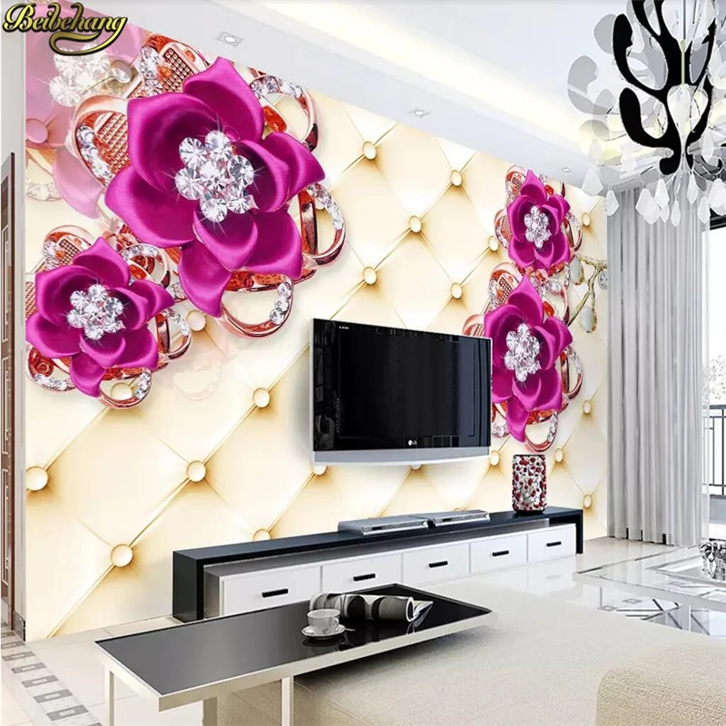 beibehang Custom papier peint photo Mural Wallpaper for Wall Painting Jewelry flower soft bag wallpapers living room kitchen |