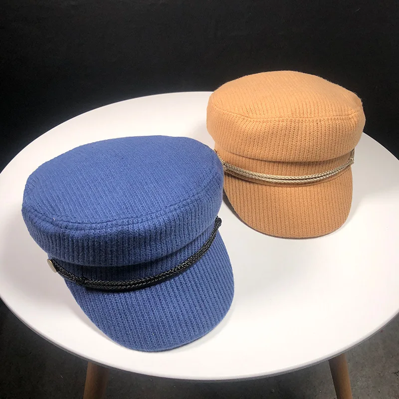 2018 зимние Для женщин Шапки Chic лаванды Вязание Bongrace военная шляпа Snapback Кепки s