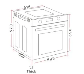 Встраиваемая духовка COOTAW 57L(VTAK500-5D-2G-FO
