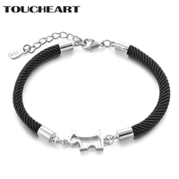 toucheart trending silver s925 dogs braceletsbangles charm for women designs dog bracelet black rope jewelry bracelet sbr190149
