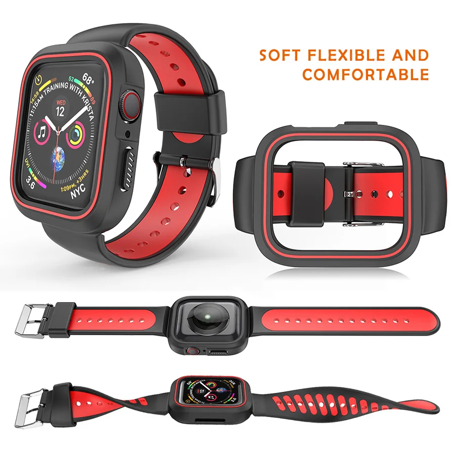Ремешок Ithuriel резиновый для Apple Watch мягкий спортивный браслет iWatch series 4 3 2 38 мм 40 42 44 |