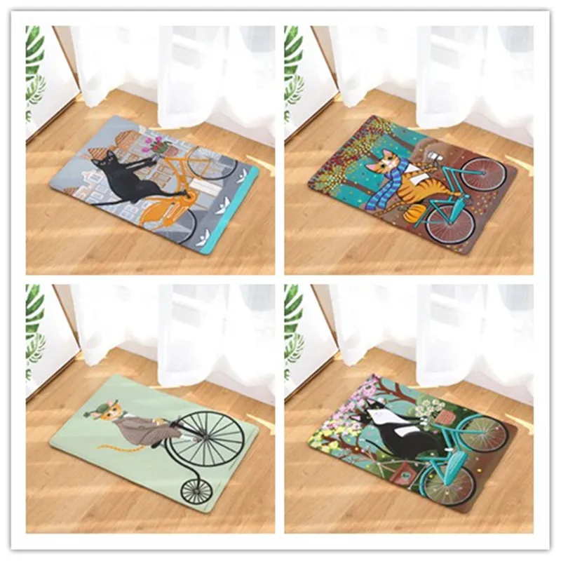 2017 Новый домашний декор мультяшный Кот животные коврики с узором Нескользящие