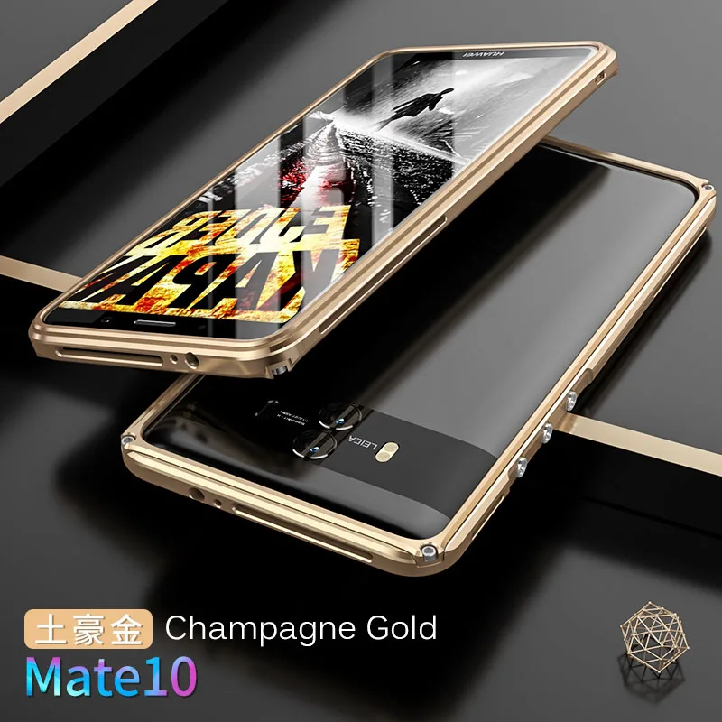 Champagne Gold BOBYT для HUAWEI mate 10 или mate 10 Pro защитные чехлы алюминиевая рамка без задней панели защита полная защита - Цвет: Champagne Gold