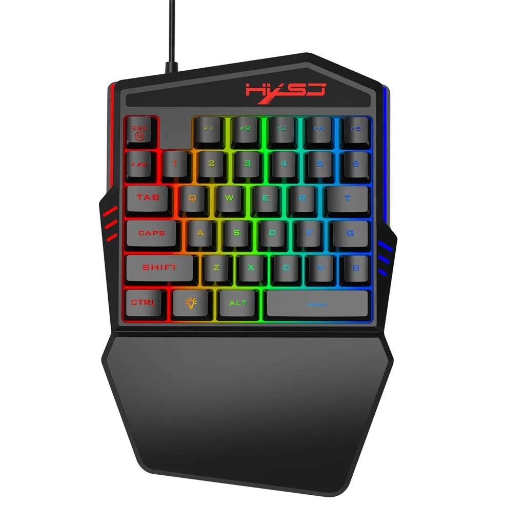 Игровая клавиатура для HXSJ V100 эргономичная многоцветная подсветка игровая одной