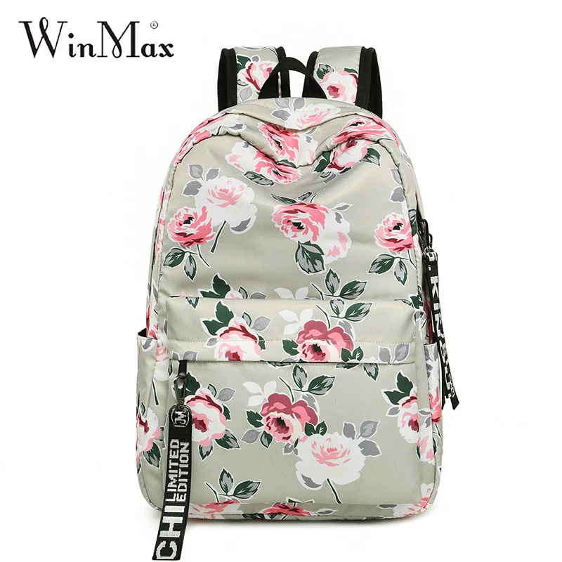Школьный рюкзак, женский, водонепроницаемый, с цветочным принтом