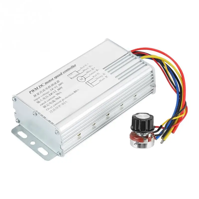 

PWM Motor Speed Controller DC 12V-60V 70A Adjustable Drive Control Regulator 4000W Linear Under Load Metal DC Motor Controller