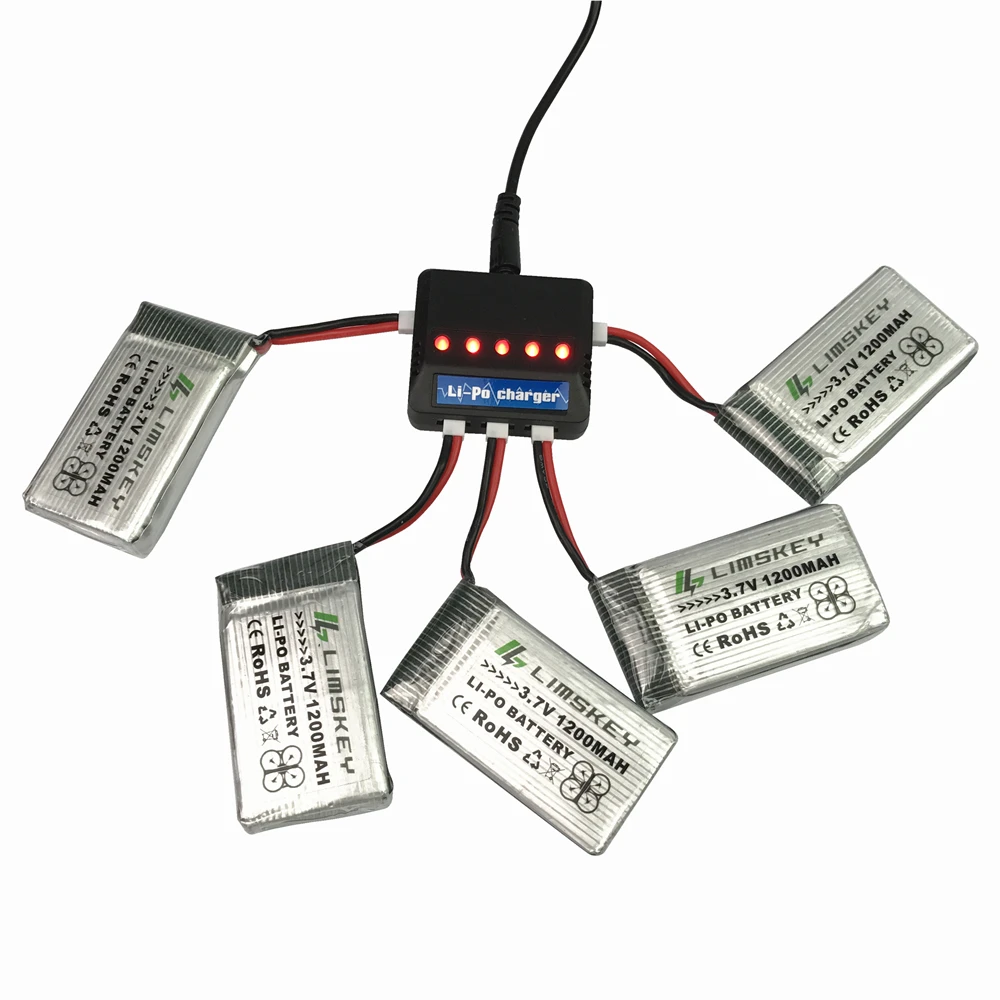 

3.7V 1200mAh LiPo Battery for SYMA X5 X5SW X5SC X5HW X5HC With 5in1 Charger RC Drone Battery Parts Lipo 3.7 V 1200mAh