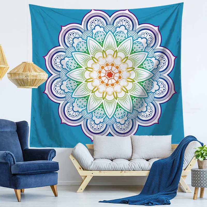 Boho настенный гобелен с мандалой из полиэстера ткань 200*150 см современный колледж