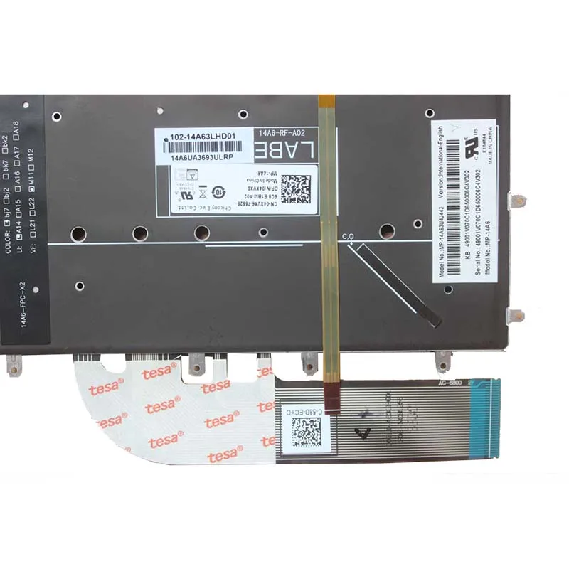 Клавиатура для ноутбука Dell P57G P57G001 P41F P41F001 17-3000 0DKDXH NSK LS0BW черный с подсветкой -
