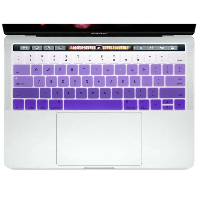 Gradual purple Американская версия, силиконовый чехол для клавиатуры на английском языке для MacBook Pro 13 15 retina с TouchBar A1989 A1990 и A1706 A1707 - Цвет: Gradual purple