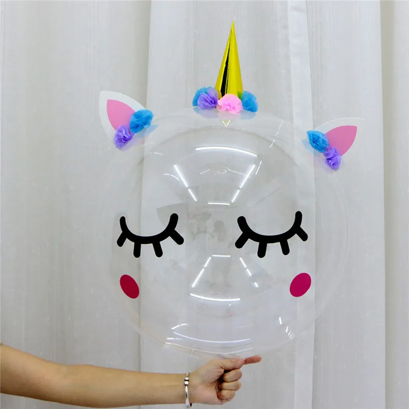 18inch bubble 1 Набор, сделай сам, уникальный Единорог, тема для детских мероприятий, вечерние наклейки, 36 дюймов, сделай сам, единорог, шары, воздушный шар, декор для дня рождения - Цвет: 18inch bubble