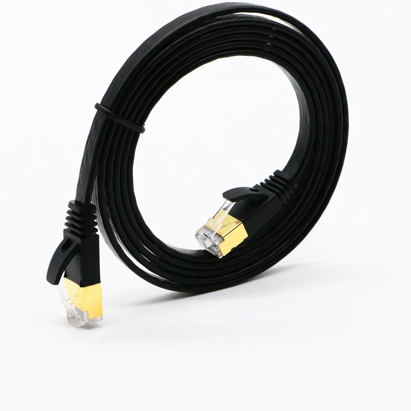 

Кабель RJ45 Ethernet CAT 7, 1 м, плоский, экранированный (STP), с покрытой защелкой штекера