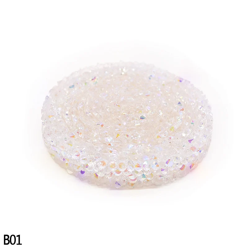 B01-1cm 1 ярд 1/1. 5/2/3 см Ширина с украшением в виде кристаллов швейная отделка кружевом исправление горный хрусталь аппликатор ленты горный хрусталь аппликации для платья DIY коробка - Цвет: B01-1cm
