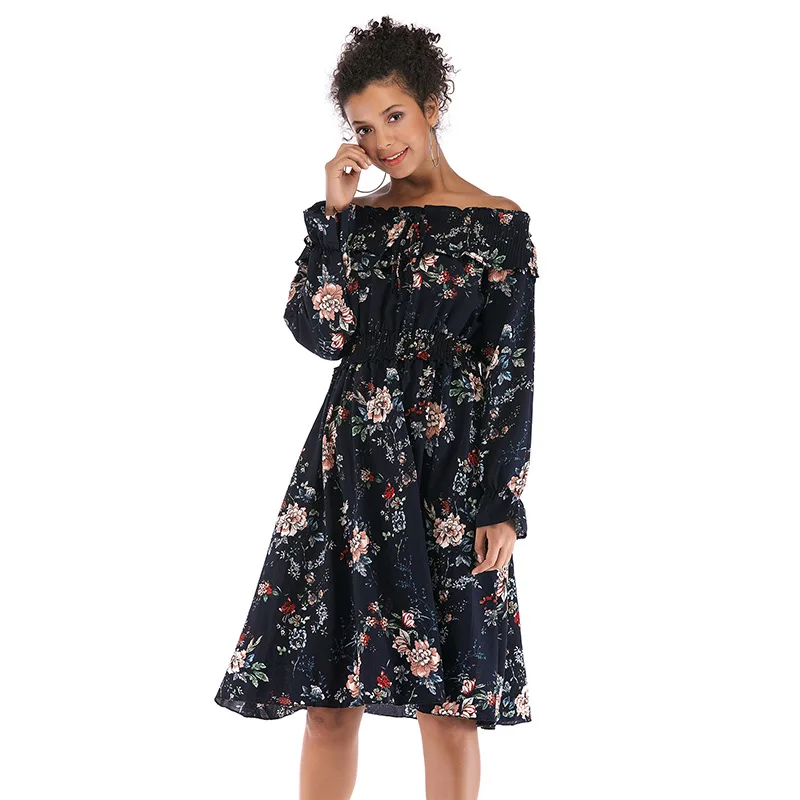 2019 летнее Новое Женское платье без бретелек Цветочное темперамент шифон женский