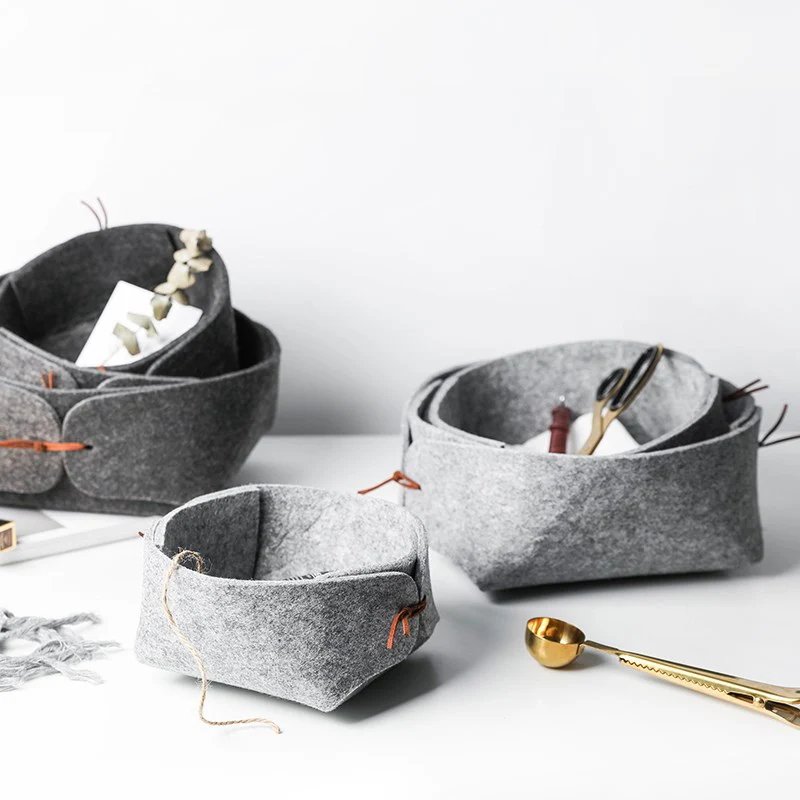 Топ! войлочная коробка для хранения лоток рабочего стола корзина сбора фруктов