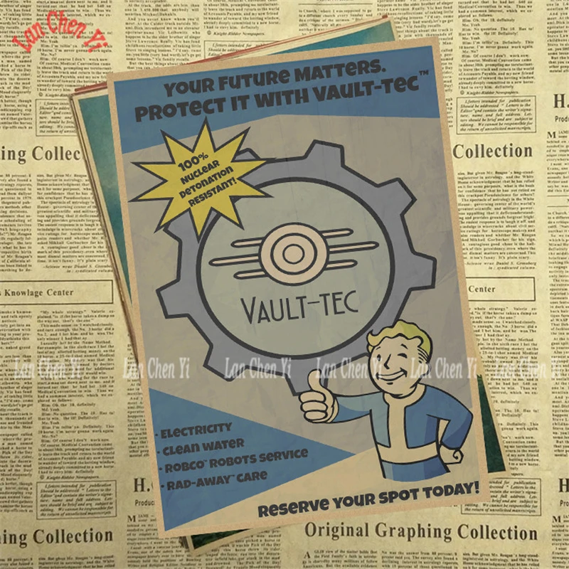 Fallout серии классический фильм крафт-бумага плакат для кафе Креативные обои интерьера