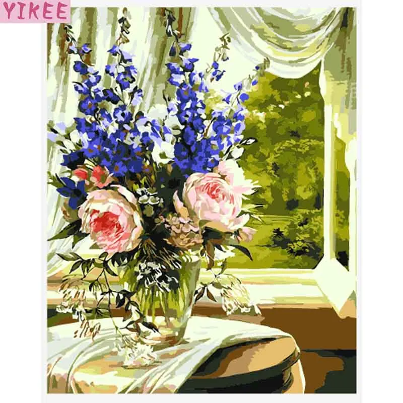 

pictures by numbers,pink peony,painting by numbers for home decoration