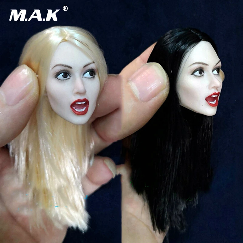 1/6 Scale Female Head Carved Open Mouth expression Girl Carving With Blonde Hair for 12&quot PH Woman Action Figure Body Toy | Игрушки и