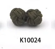 K10025 10 пар/Лот Новые запонки Шелковый узелок высококлассные мужские классические двойная веревка шар узел форма запонки ручной работы шелковые Узлы запонки - Окраска металла: K10025