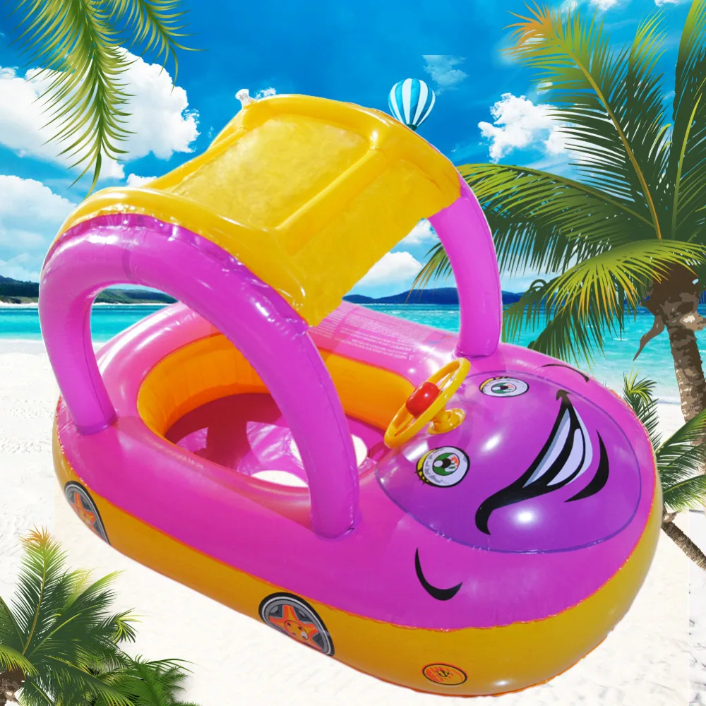 Портативное детское плавающее сиденье лодка надувной поплавок летний зонтик