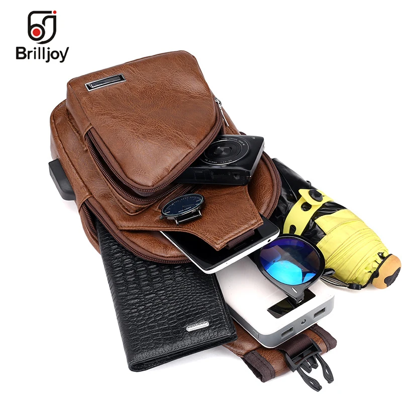 Brilljoy Crossbody Bags for Men Messenger Chest Bag Designer Pack Casual Bag Single Shoulder Strap Pack 2019New Back Pack Travel