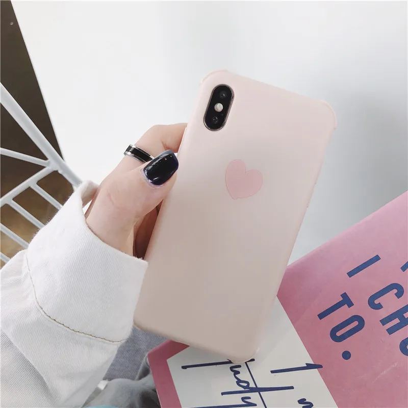 Чехол lovebay для iPhone 7 8 6 6S Plus карамельный цвет любовь сердце чехол телефона XR Xs Max X
