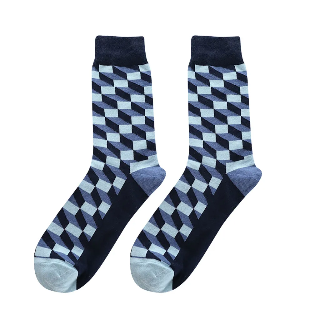 Sky Blue JAYCOSIN носки, 1 пара, модные мужские хлопковые цветные носки, теплые цветные Повседневные носки со стразами, одежда на каждый день, горячая Распродажа 9503 - Цвет: Sky Blue