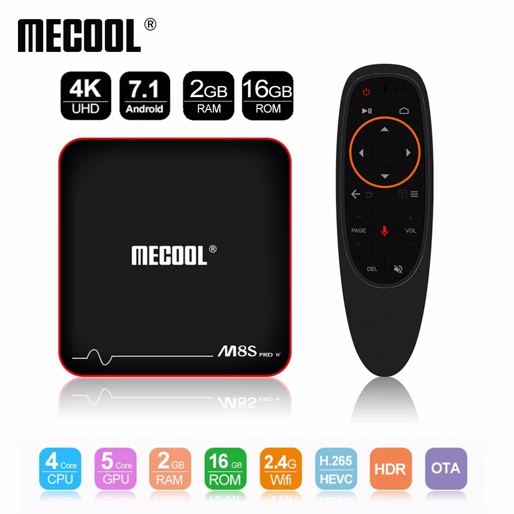 Android tv Box Amlogic S905W Android tv BOX четырехъядерный 2,4G 5G двойной WiFi Android 7,1 Smart медиаплеер Mecool M8S PLUS X