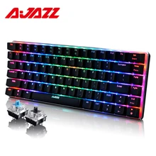 Ajazz AK33 82-key gaming keyboard wired mechanical keyboard Russian / English layout blue/black switch RGB backlit conflict-free