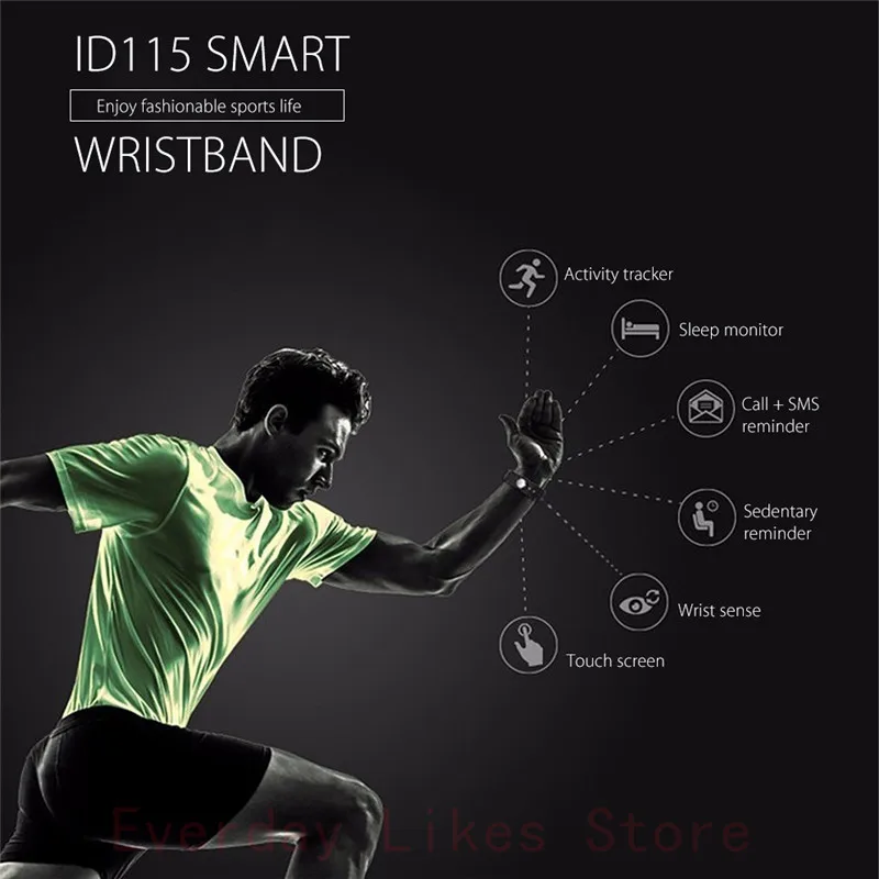Mesuvida id115 HR Смарт Bluetooth браслет Heart Rate Мониторы Фитнес трекер Шагомер смарт для