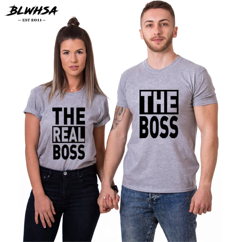 

Футболка BLWHSA с надписью «Real Boss» для мужчин и женщин