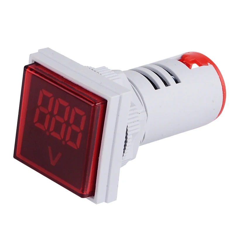 ST17V 22 мм Мини цифровой Авто вольтметр светодиодный дисплей квадратный индикатор напряжения 220 В ac детектор напряжения диапазон 60-500 в вольтметр