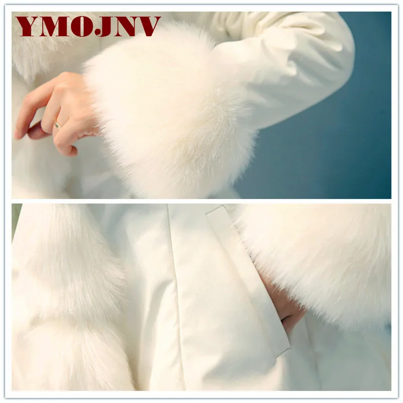 Куртка женская зимняя из искусственной кожи с воротником лисьего меха | Женская