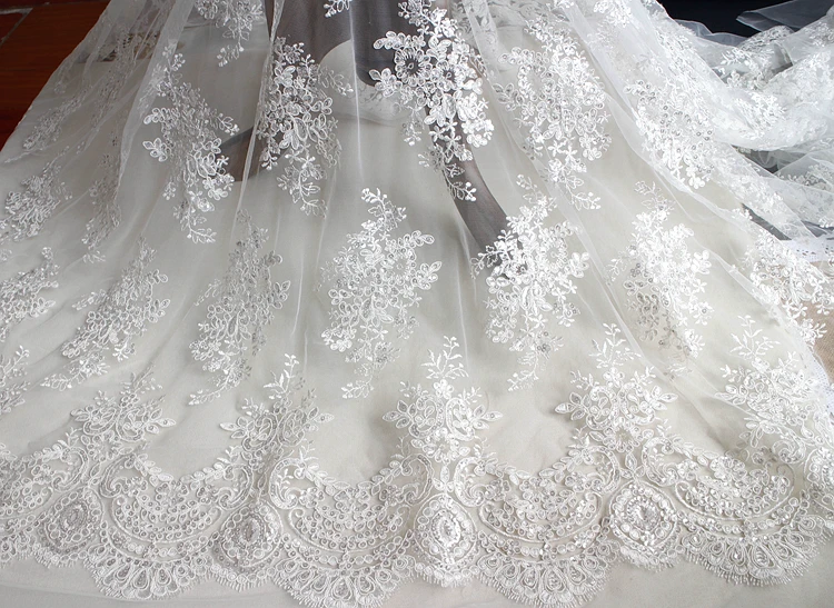 Тюль с вышивкой и блестками для свадебных платьев|fabric for|fabric for weddingfabrics wedding gowns |