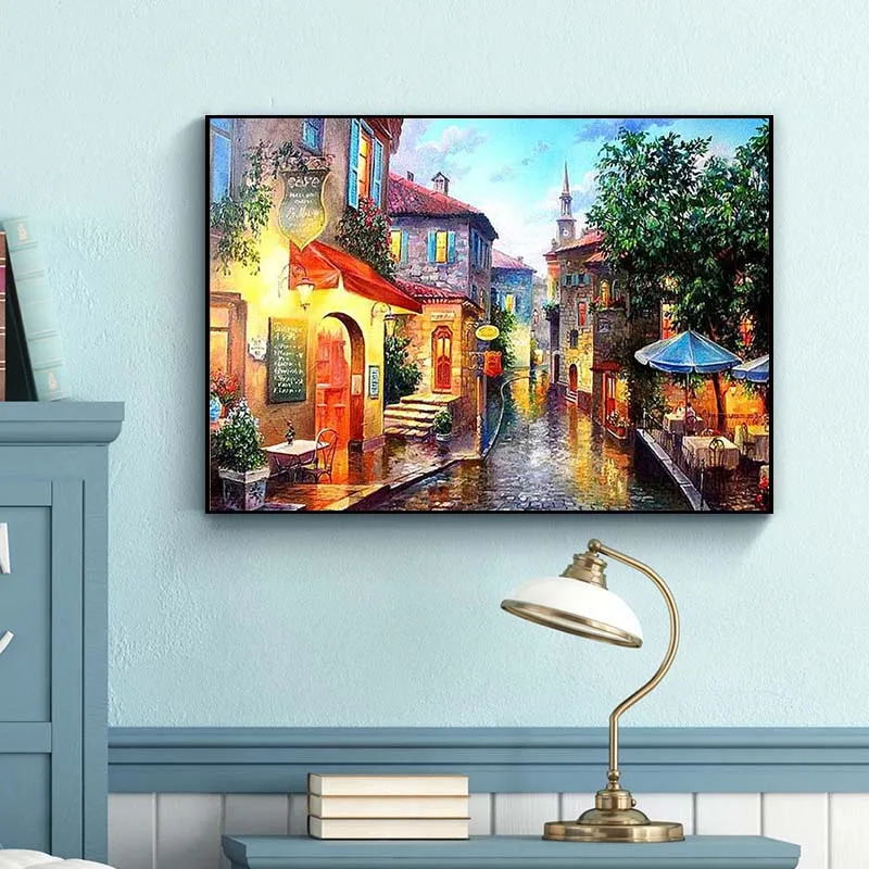 FineTime Алмазная Вышивка Полный дисплей Новые камни пейзаж стразы домашнее украшение|Алмазная мозаика и